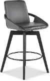 BAYLOR Black and Gray Swivel Counter Height Stool - Baylor