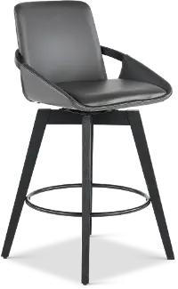 BAYLOR Black and Gray Swivel Counter Height Stool - Baylor