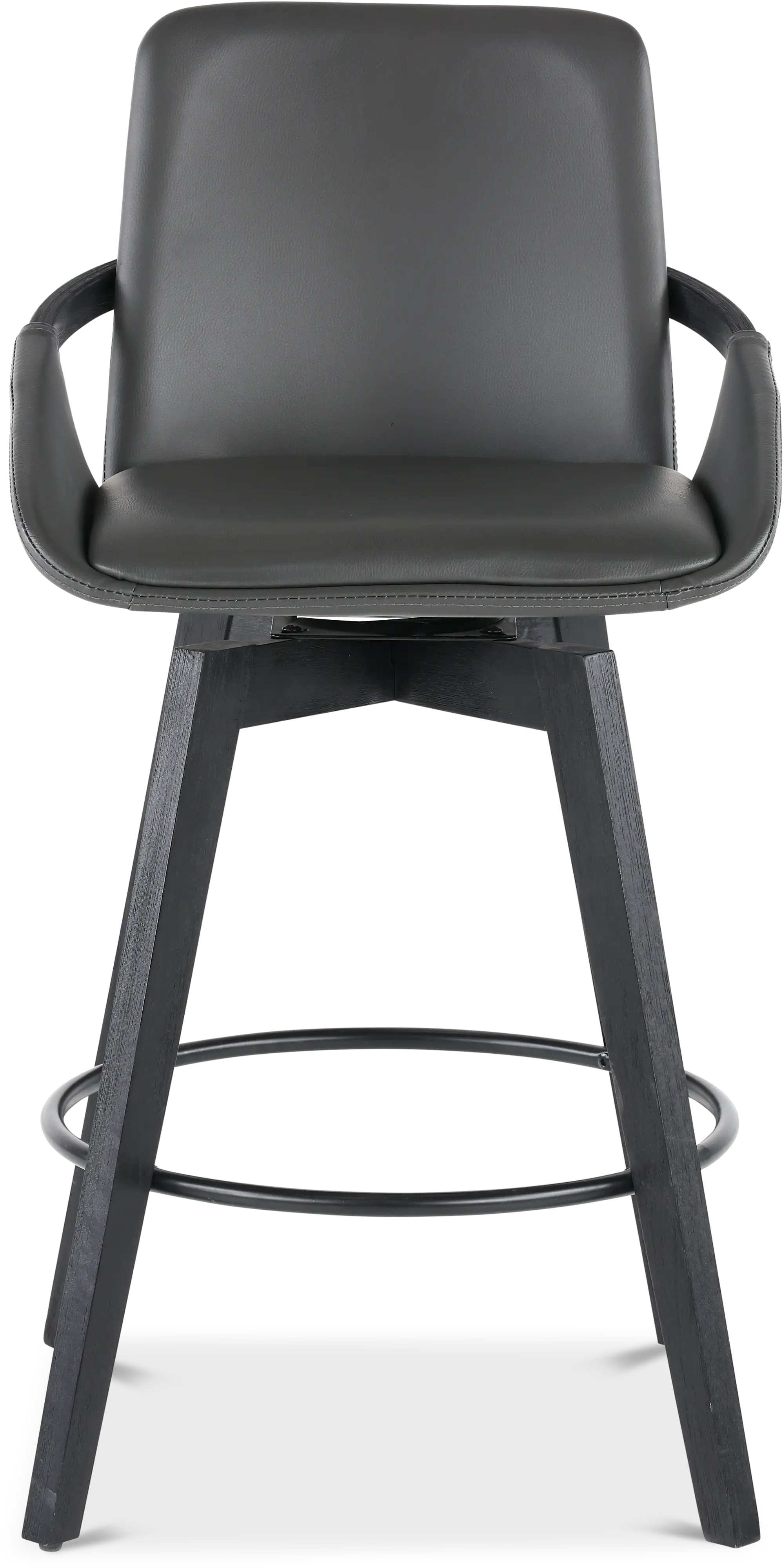 BAYLOR Black and Gray Swivel Counter Height Stool - Baylor-4