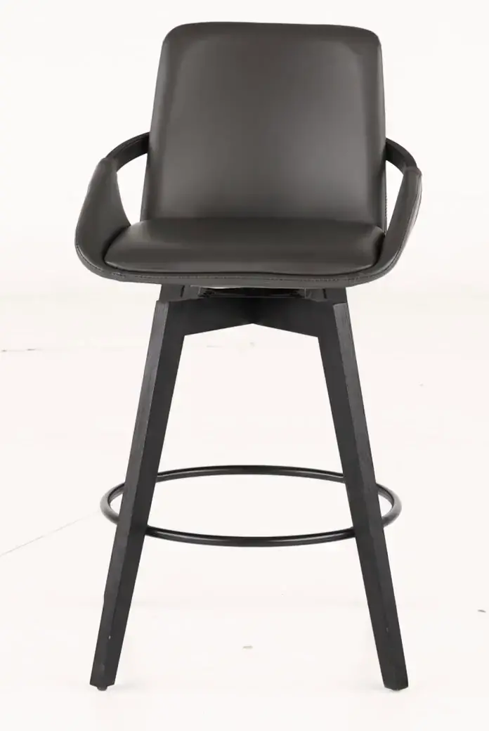 BAYLOR Black and Gray Swivel Counter Height Stool - Baylor-5