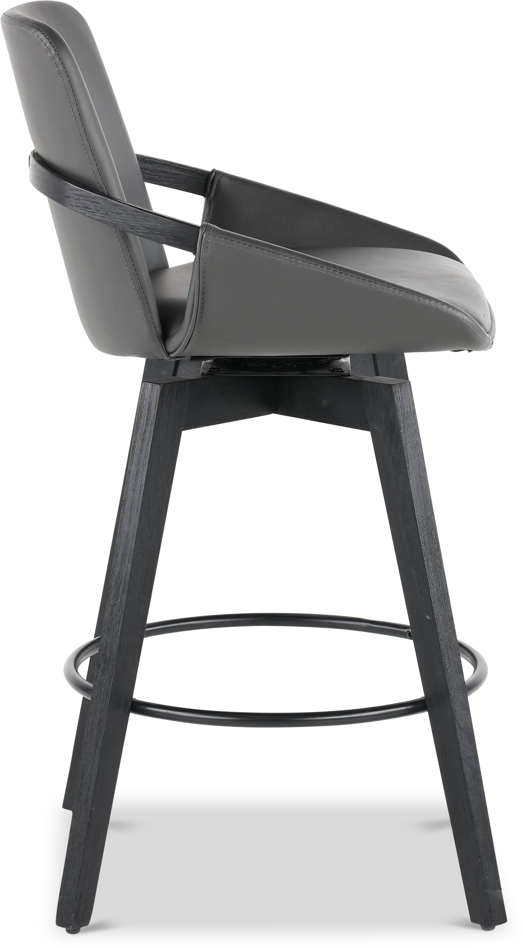 BAYLOR Black and Gray Swivel Counter Height Stool - Baylor-6