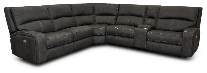 Star Dark Gray 6 Piece Power Reclining Sectional