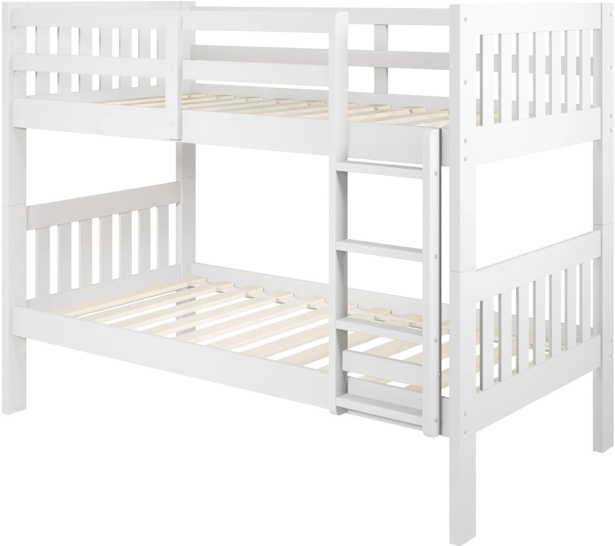 Classic White Twin over Twin Bunk Bed - Mission-3
