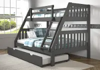 Mission Gray Twin over Full Bunk Bed with Trundle