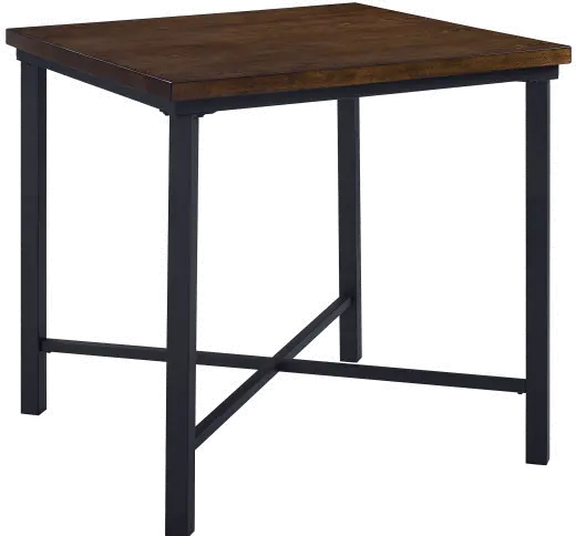 Attributes Wood and Metal Square Counter Height Dining ]Table-3