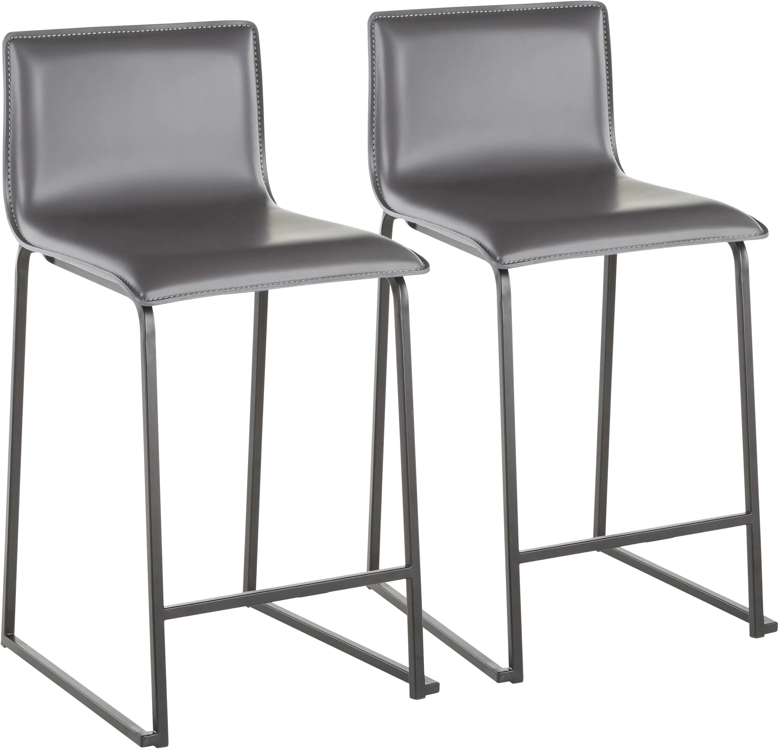 B26-MARAUP BKGY2 Gray and Black Upholstered Counter Height Stool (Set of 2) - Mara-1