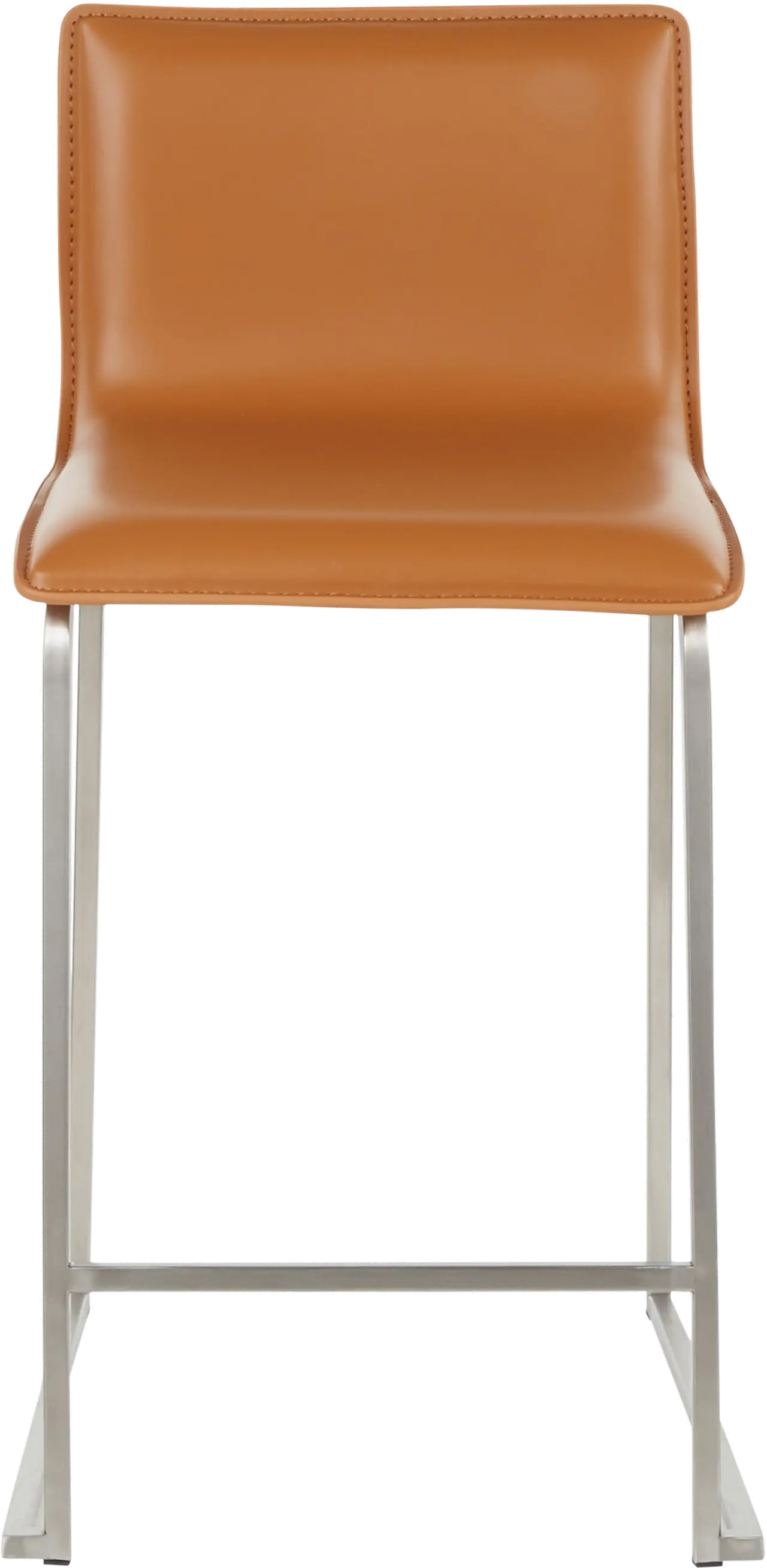 B26-MARAUP SSCAM2 Brown and Silver Upholstered Counter Height Stool (Set of 2) - Mara-3
