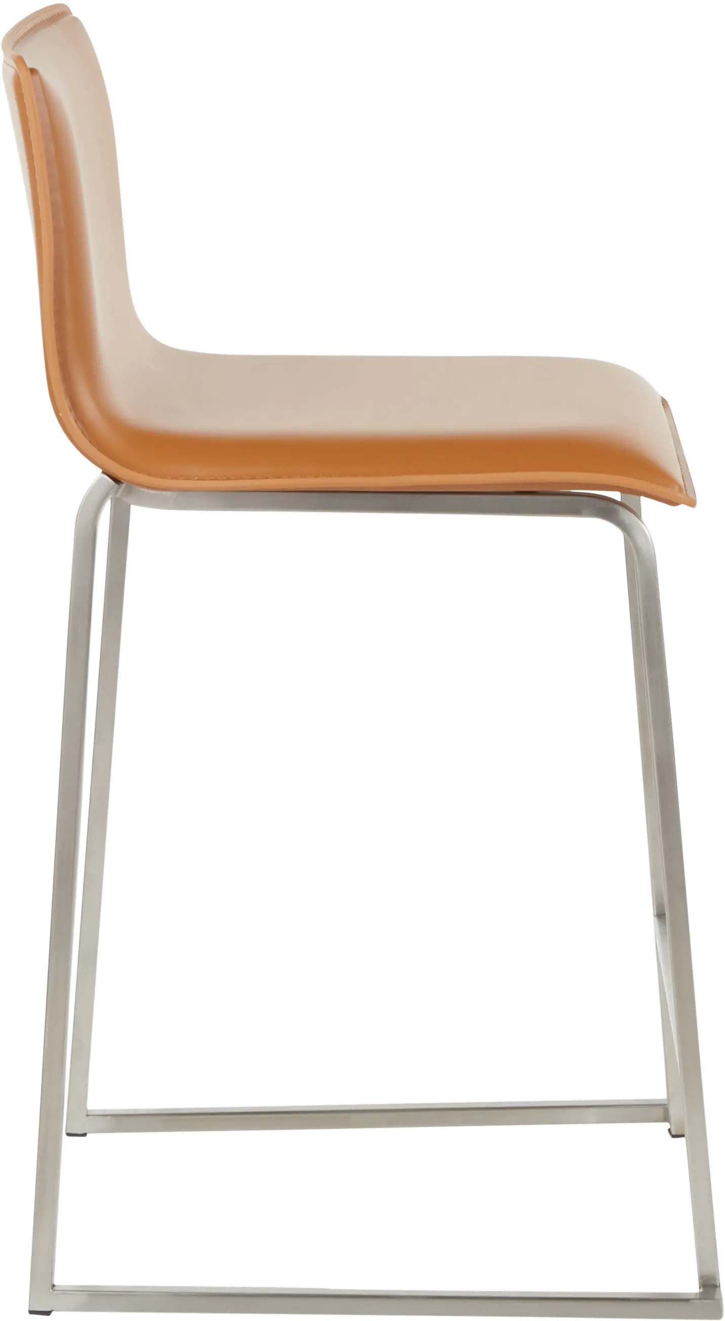 B26-MARAUP SSCAM2 Brown and Silver Upholstered Counter Height Stool (Set of 2) - Mara-4