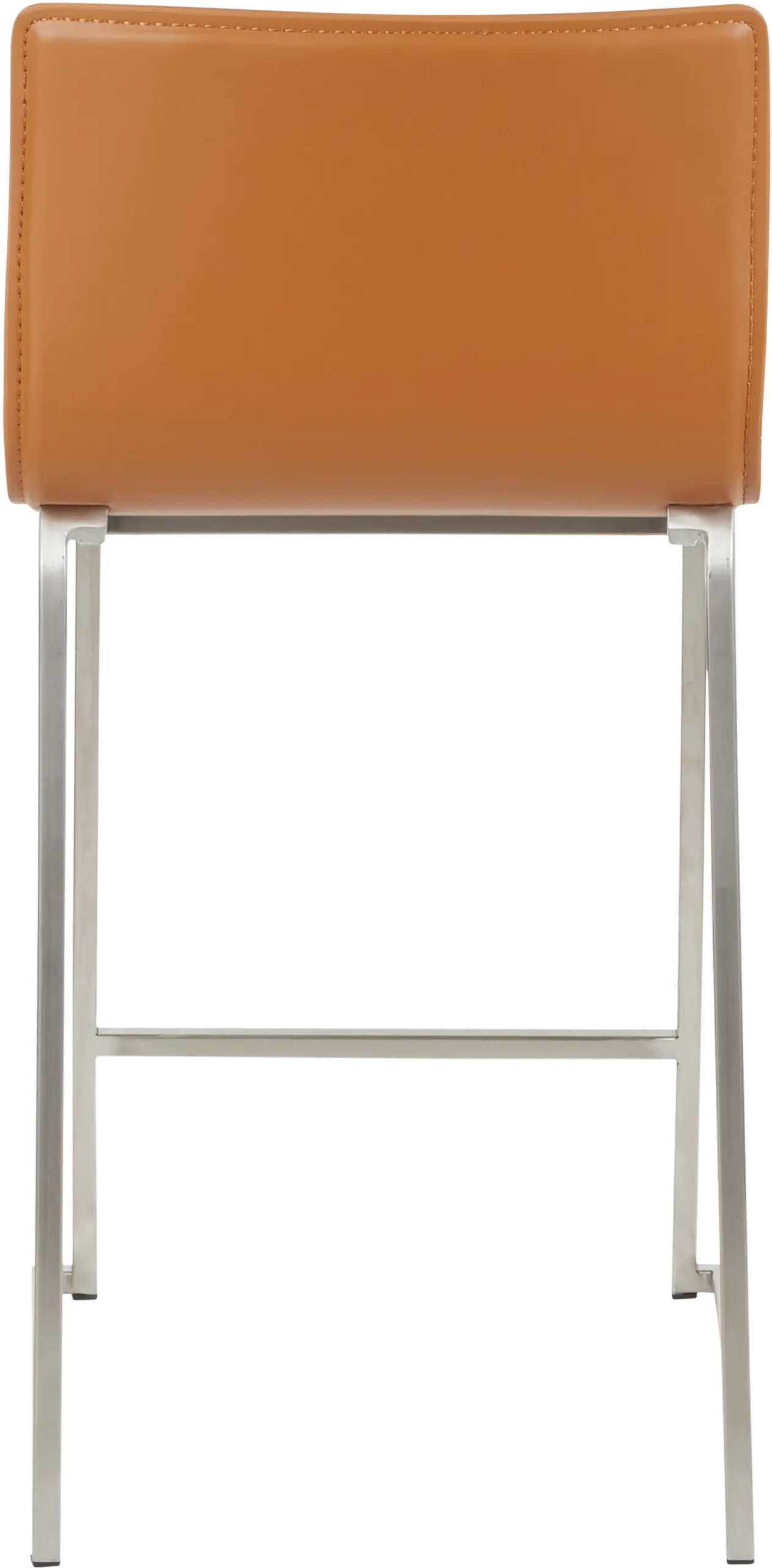 B26-MARAUP SSCAM2 Brown and Silver Upholstered Counter Height Stool (Set of 2) - Mara-5
