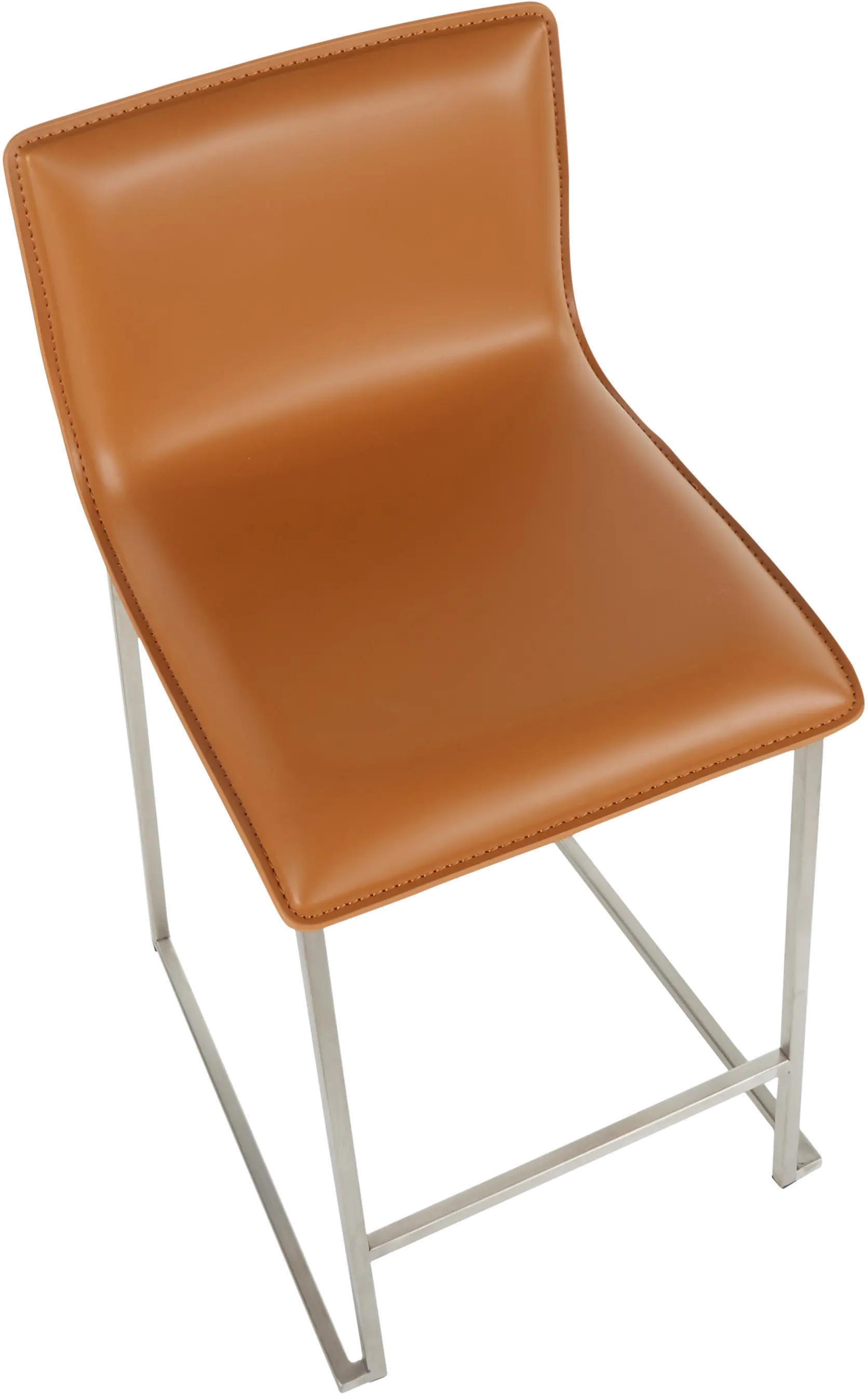 B26-MARAUP SSCAM2 Brown and Silver Upholstered Counter Height Stool (Set of 2) - Mara-6