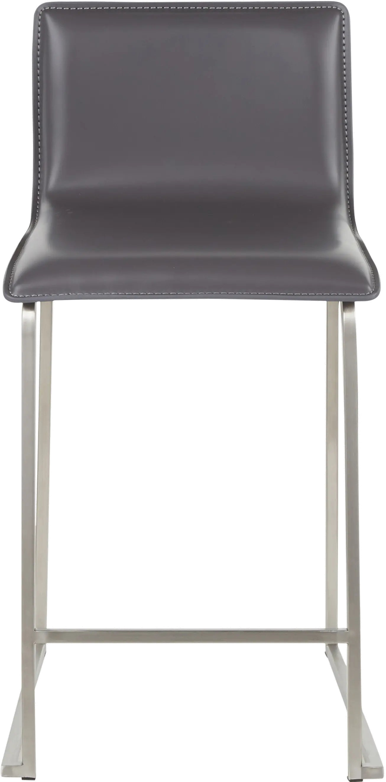 B26-MARAUP SSGY2 Gray and Silver Upholstered Counter Height Stool (Set of 2) - Mara-3