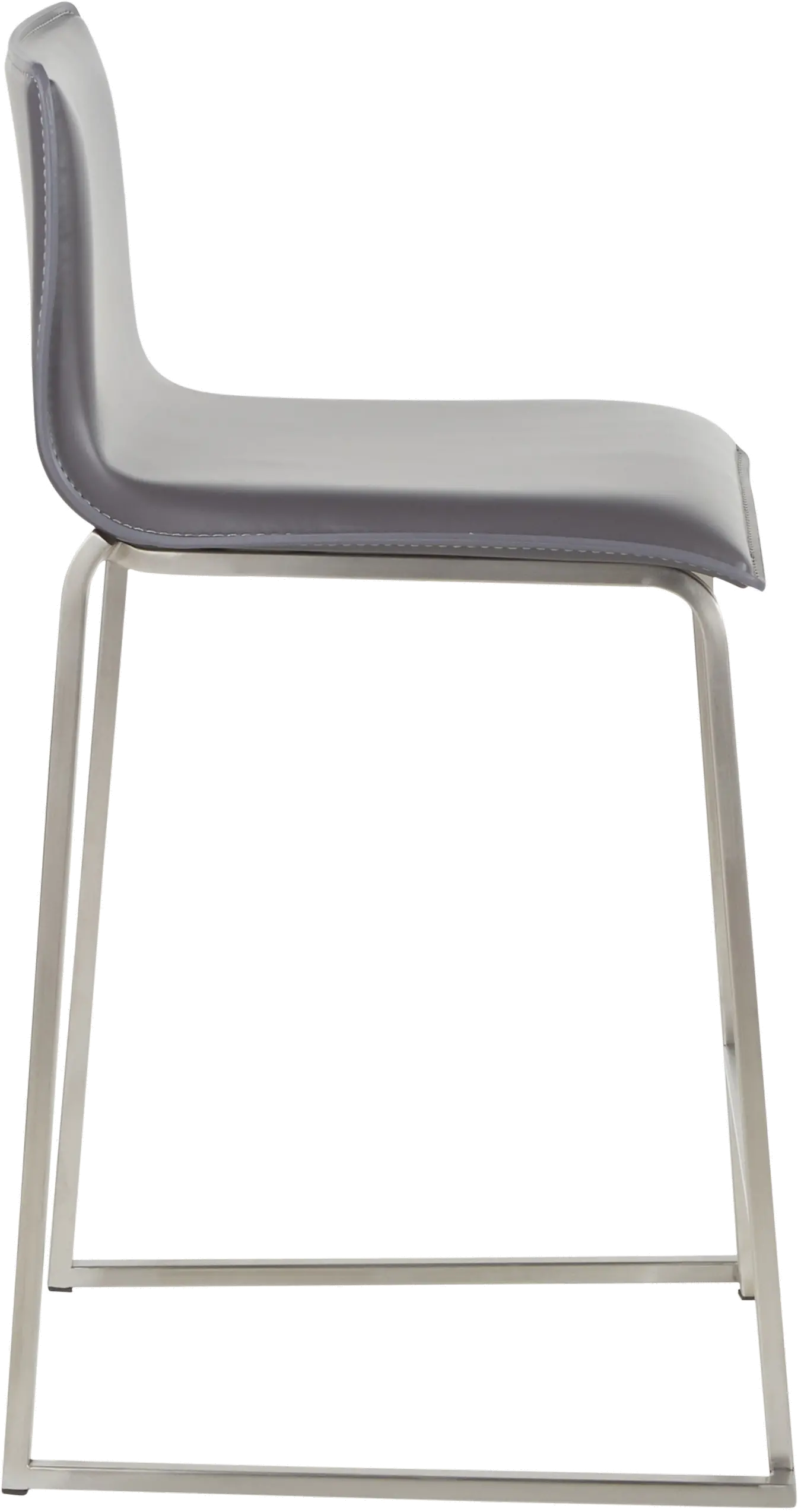 B26-MARAUP SSGY2 Gray and Silver Upholstered Counter Height Stool (Set of 2) - Mara-4