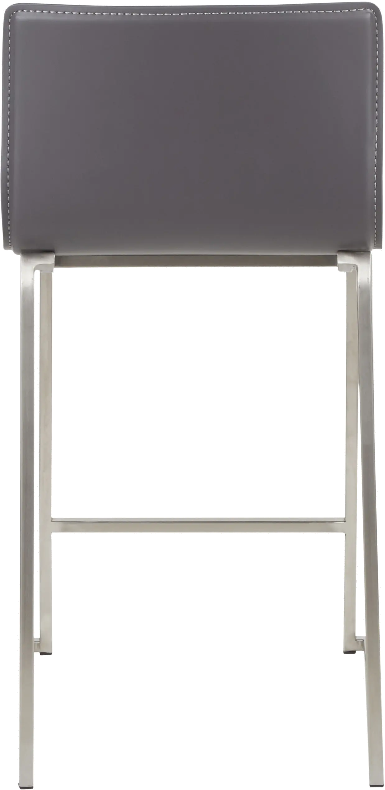 B26-MARAUP SSGY2 Gray and Silver Upholstered Counter Height Stool (Set of 2) - Mara-5