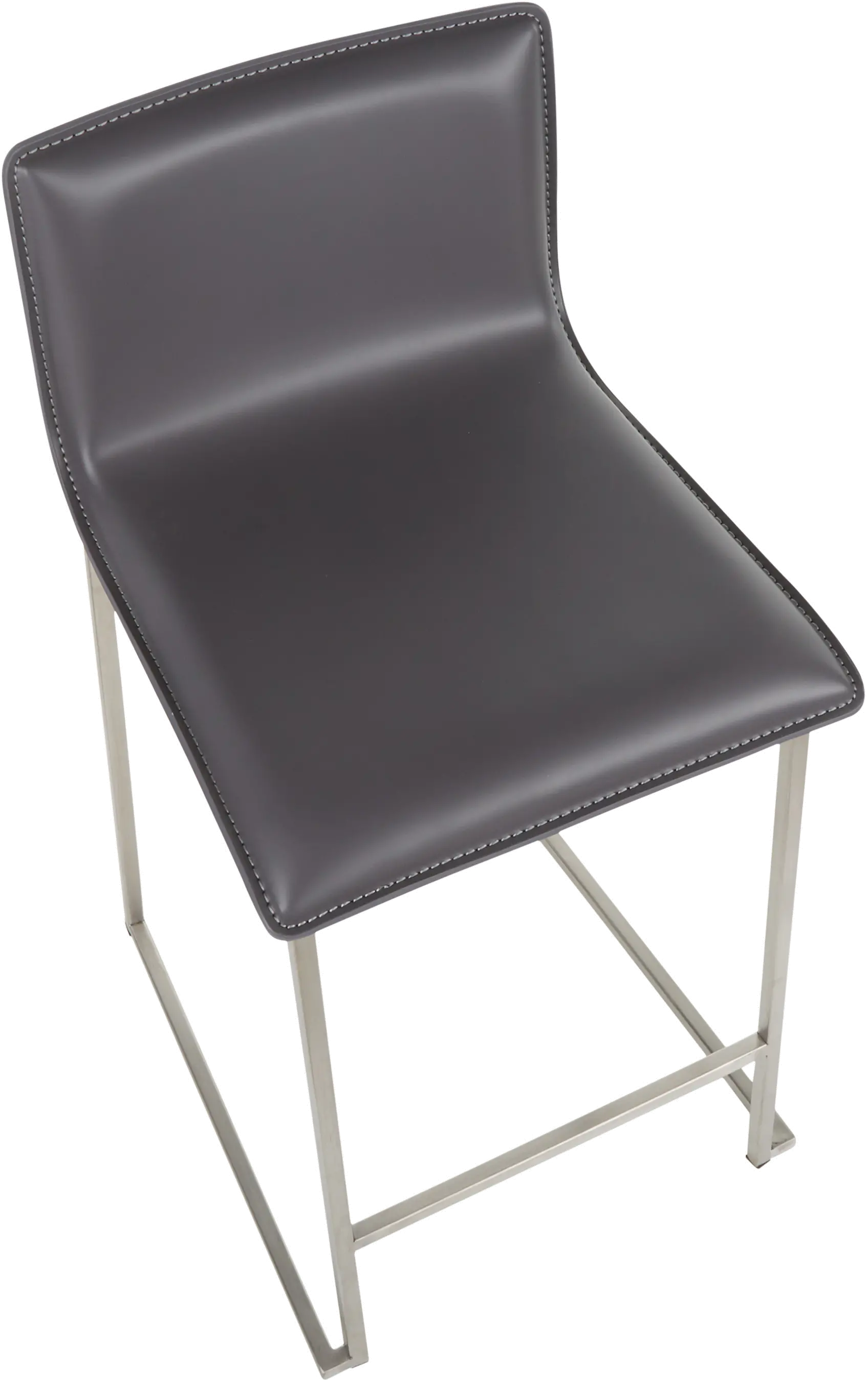 B26-MARAUP SSGY2 Gray and Silver Upholstered Counter Height Stool (Set of 2) - Mara-6