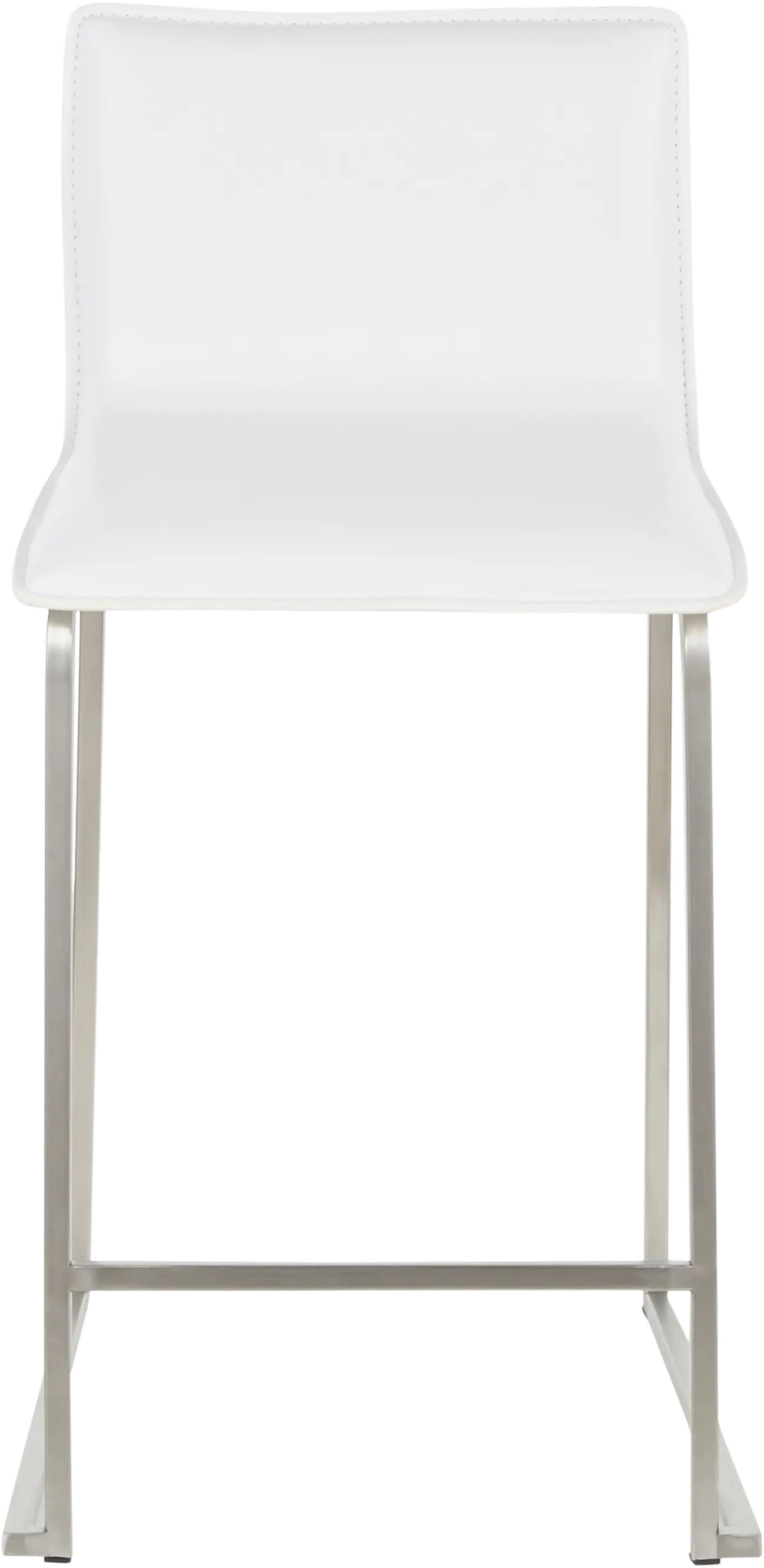 B26-MARAUP SSW2 White and Silver Upholstered Counter Height Stool (Set of 2) - Mara-3