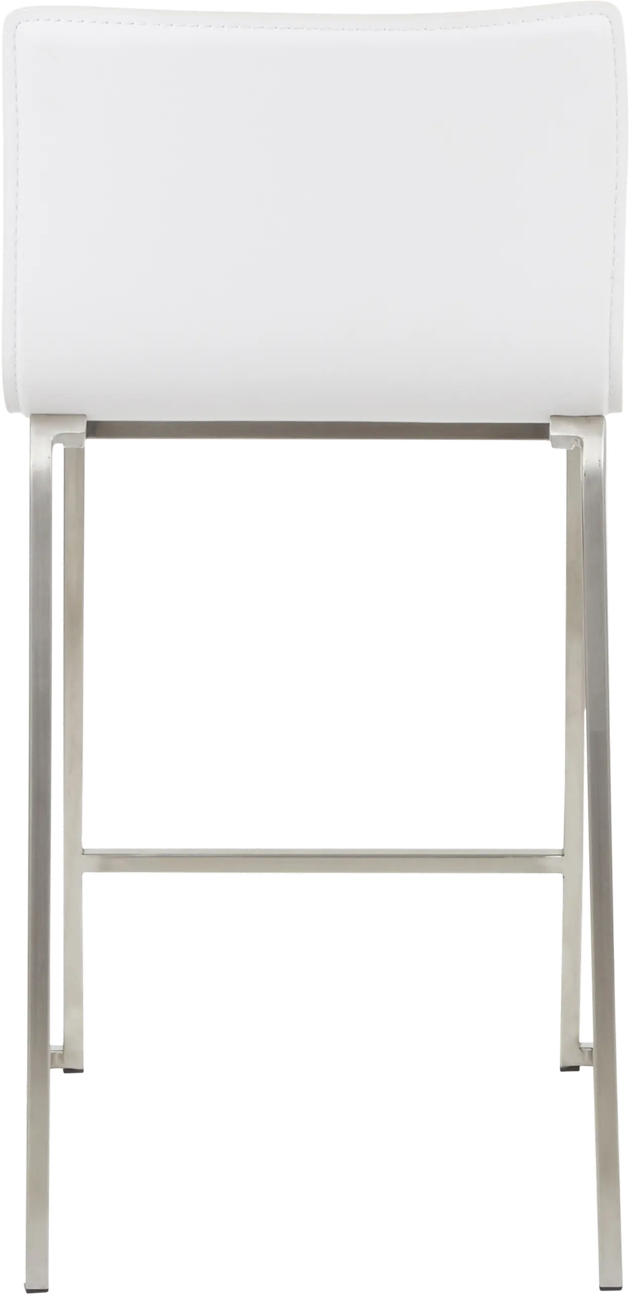 B26-MARAUP SSW2 White and Silver Upholstered Counter Height Stool (Set of 2) - Mara-5