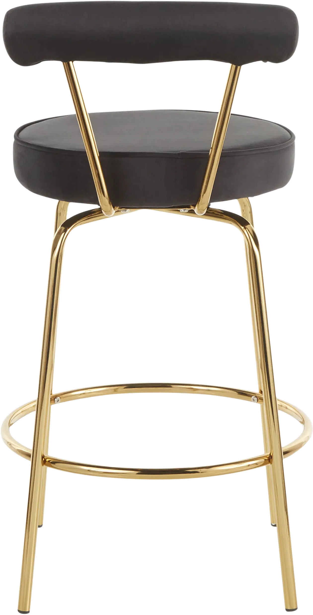 B26-RHONDA AUBK2 Contemporary Black and Gold Swivel Counter Height Stool (Set of 2) - Rhonda-5