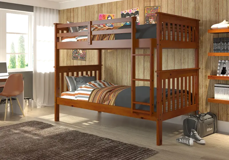 Craftsman Espresso Brown Twin-over-Twin Bunk Bed
