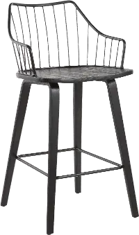B26-WINSTN BKBK Winston Black Counter Stool