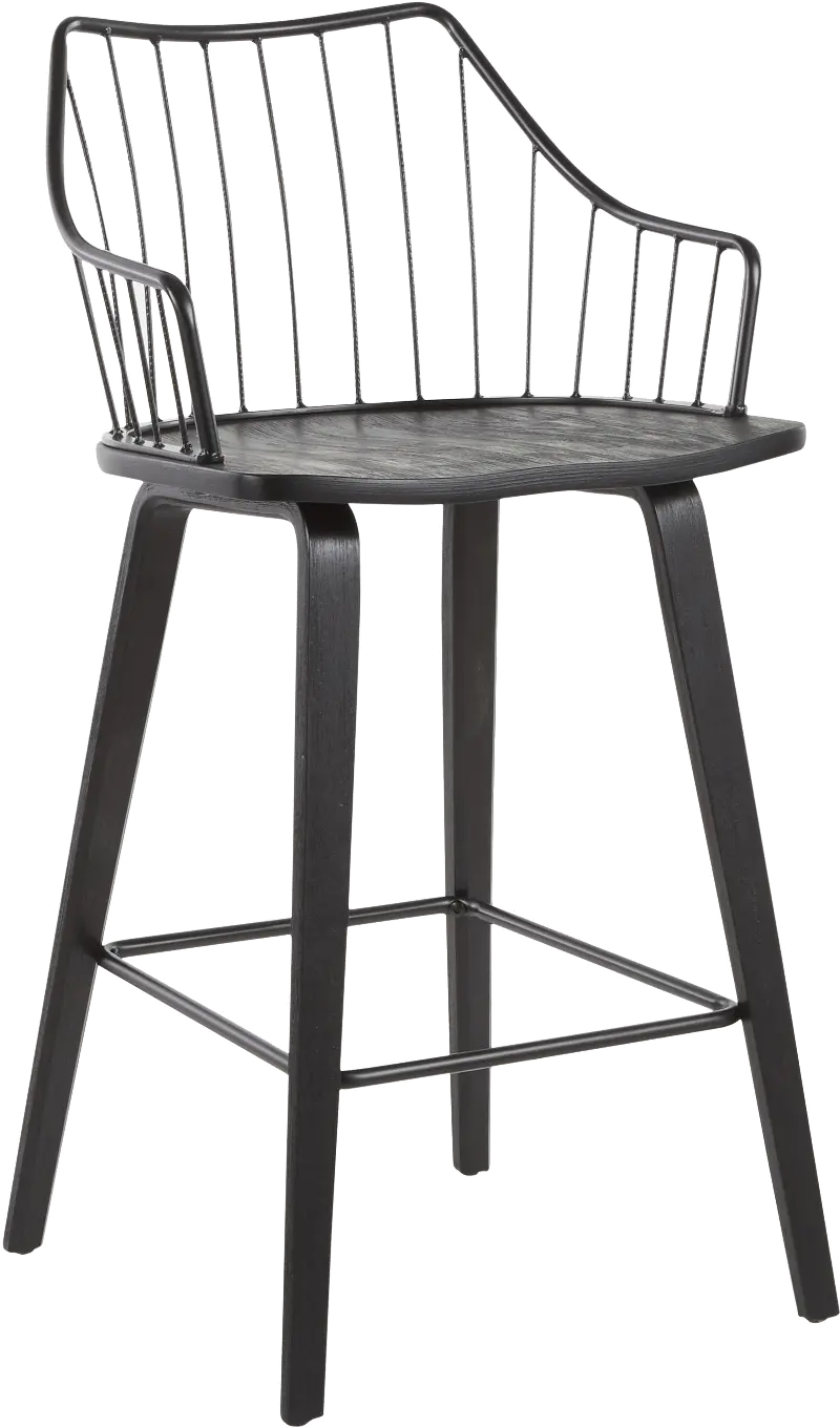 Winston Black Counter Stool
