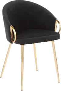 CH-CLAIRE AUVBK Black Velvet Glam Chair