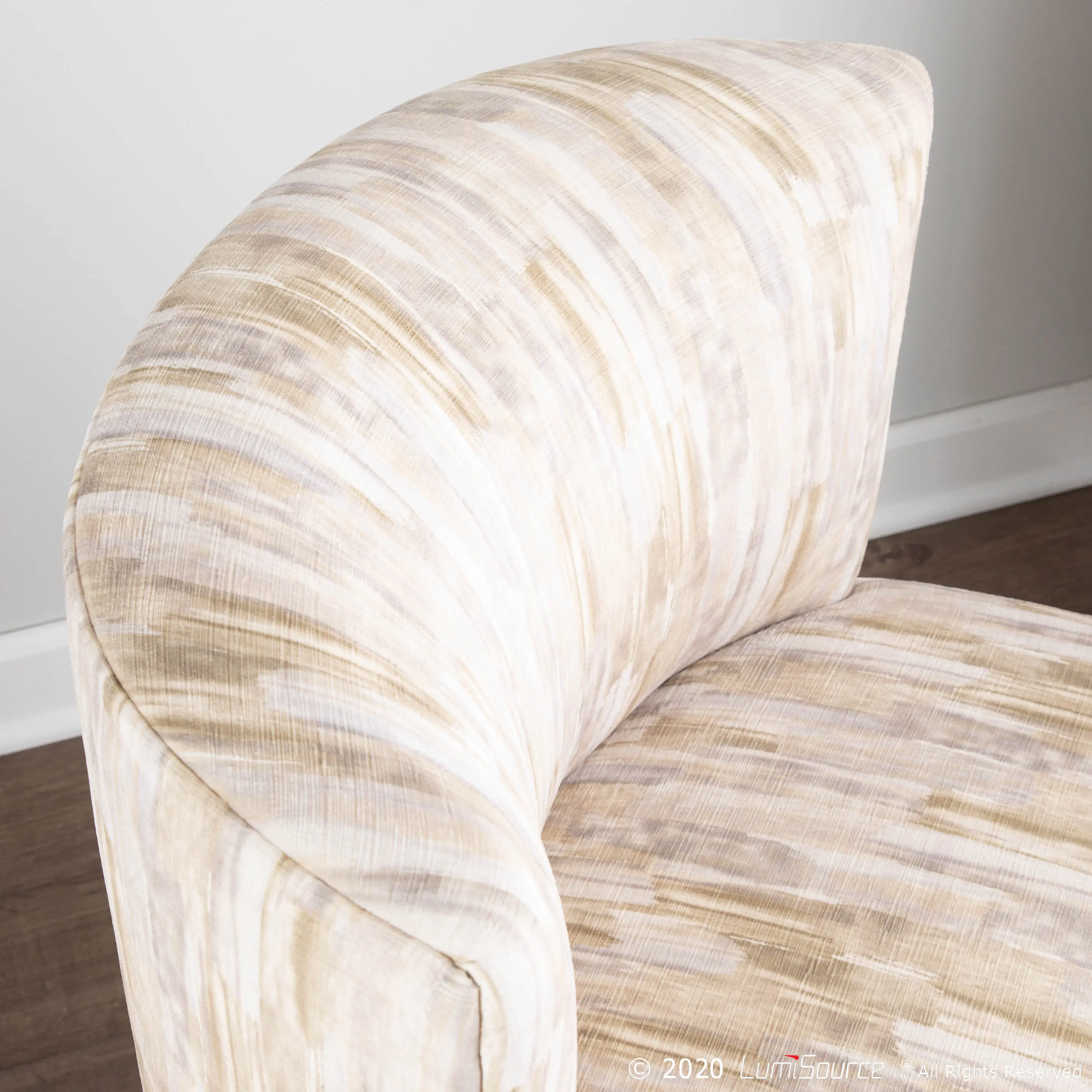CHR-FRANSLP AU+LBN Contemporary Light Brown Slipper Chair with Gold Legs - Luna-3