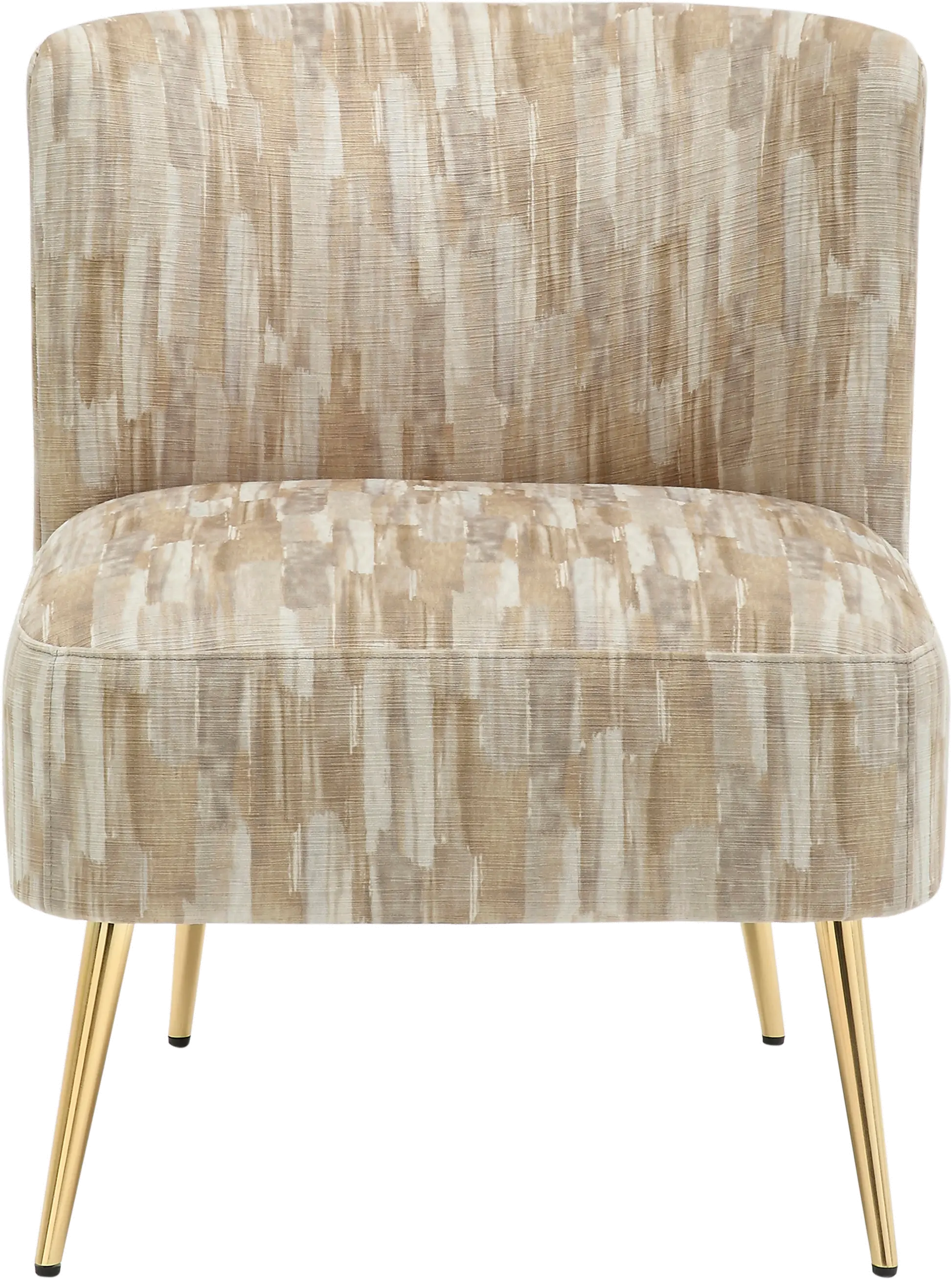 CHR-FRANSLP AU+LBN Contemporary Light Brown Slipper Chair with Gold Legs - Luna-1