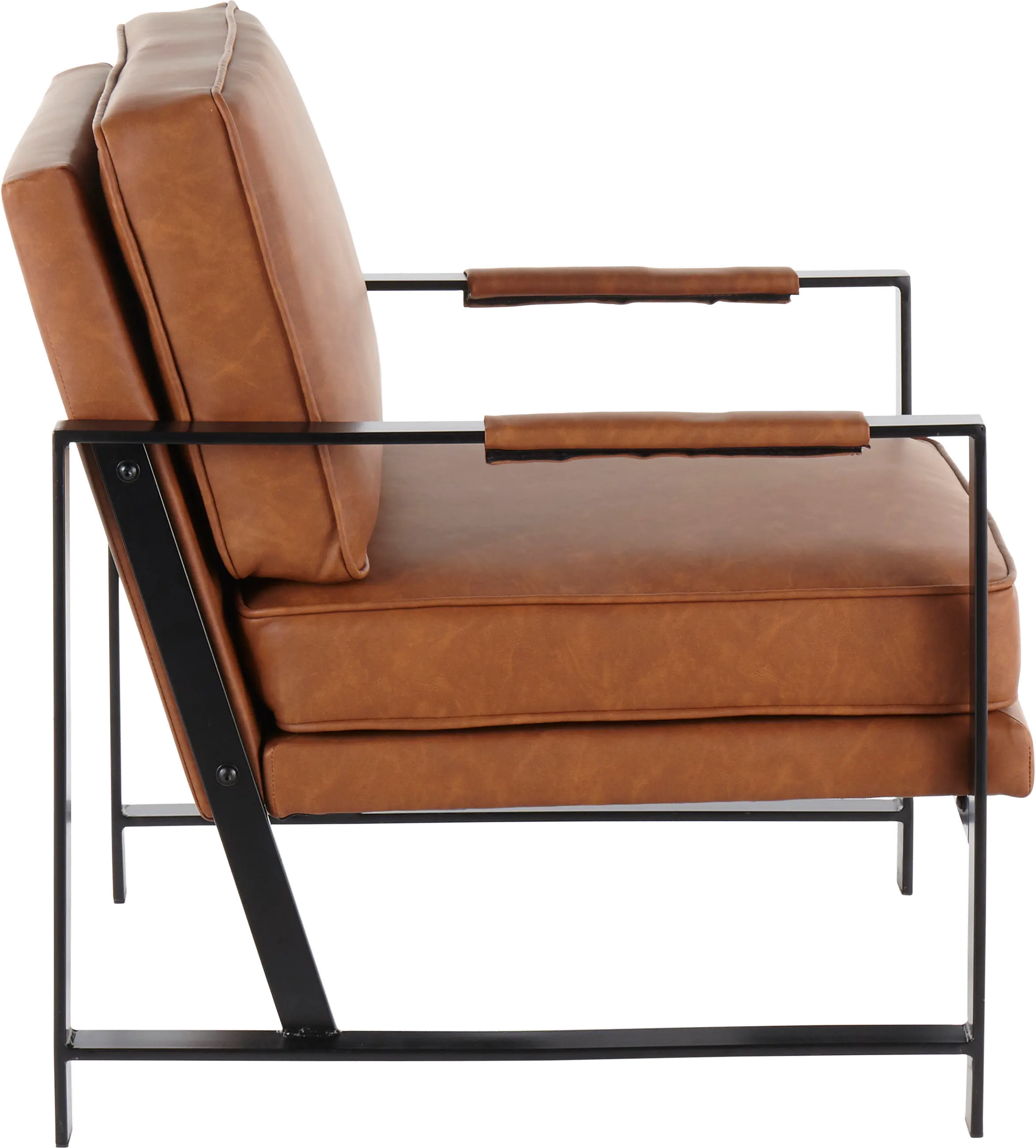 CHR-FRANKPAD BKCAM Contemporary Camel Brown Faux Leather Arm Chair - Franklin-4