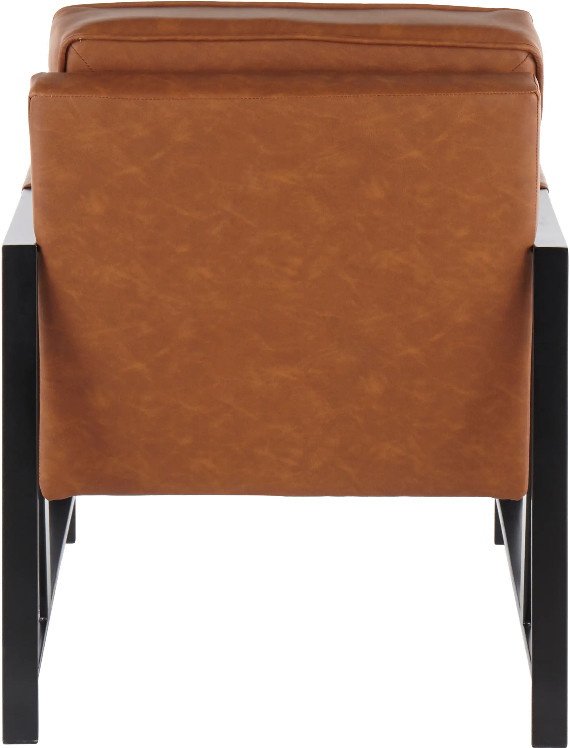 CHR-FRANKPAD BKCAM Contemporary Camel Brown Faux Leather Arm Chair - Franklin-5