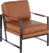 CHR-FRANKPAD BKCAM Contemporary Camel Brown Faux Leather Armchair - Franklin