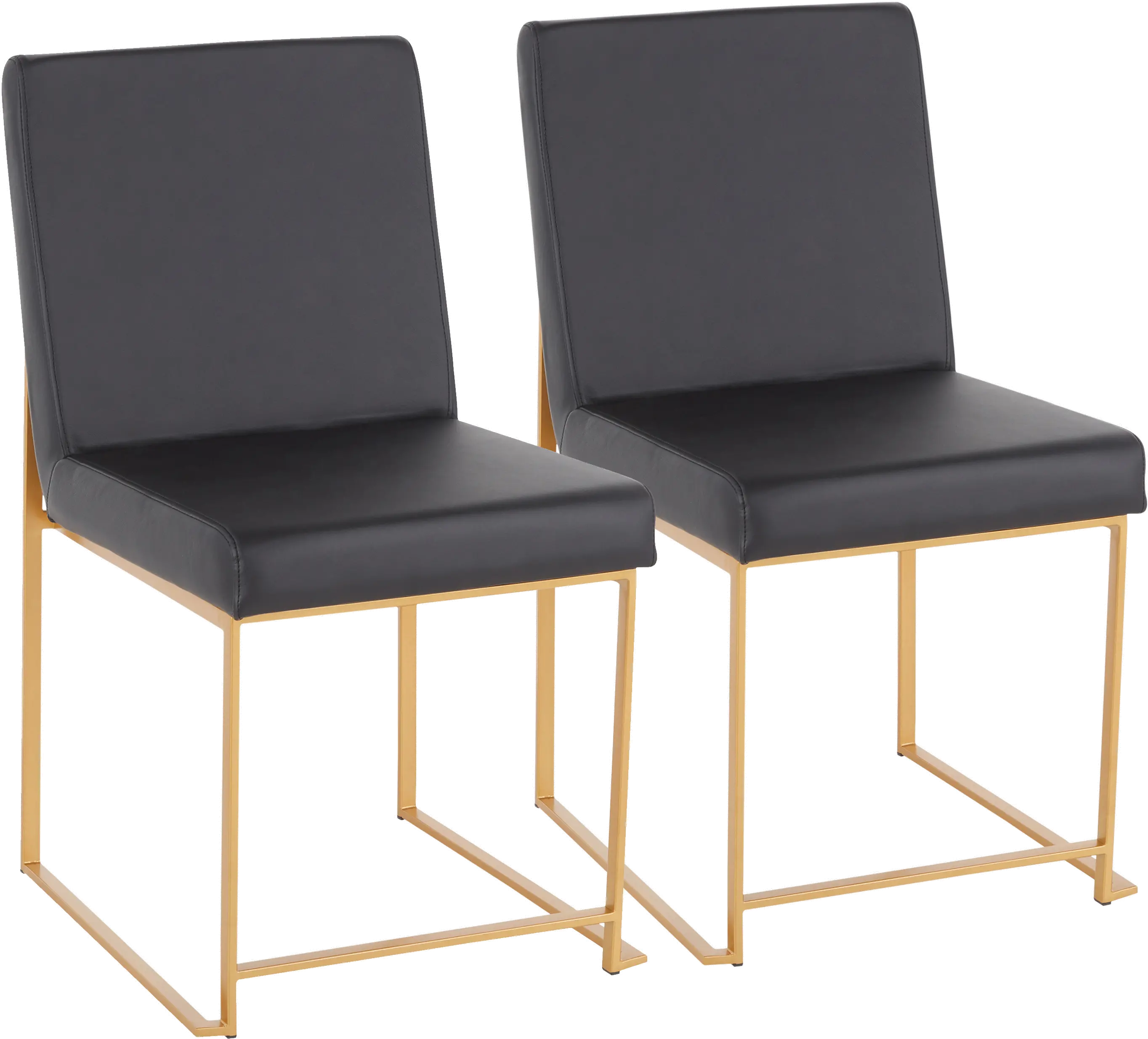 DC-HBFUJI AUBK2 Fuji Black and Gold Dining Chairs, Set of 2-1