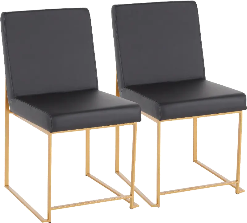 Fuji Black and Gold Dining Chairs, Set of 2