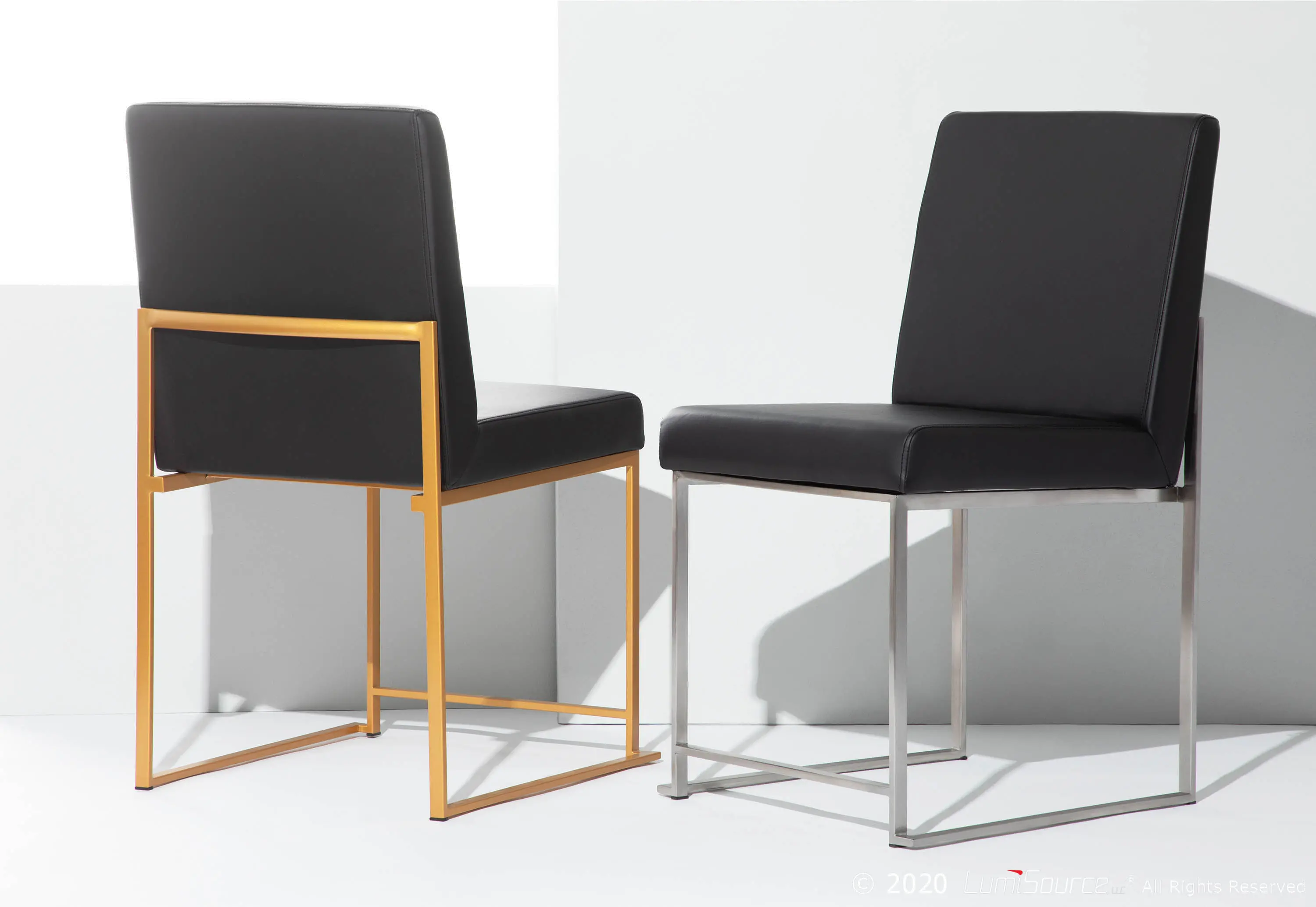 DC-HBFUJI AUBK2 Fuji Black and Gold Dining Chairs, Set of 2-8