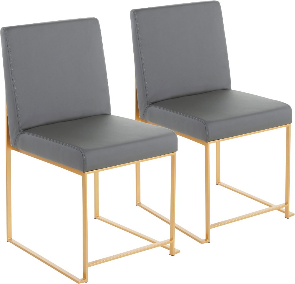Fuji Gray and Gold Dining Chairs Set of 2