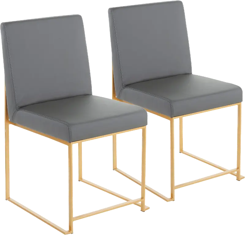 Fuji Gray and Gold Dining Chairs, Set of 2