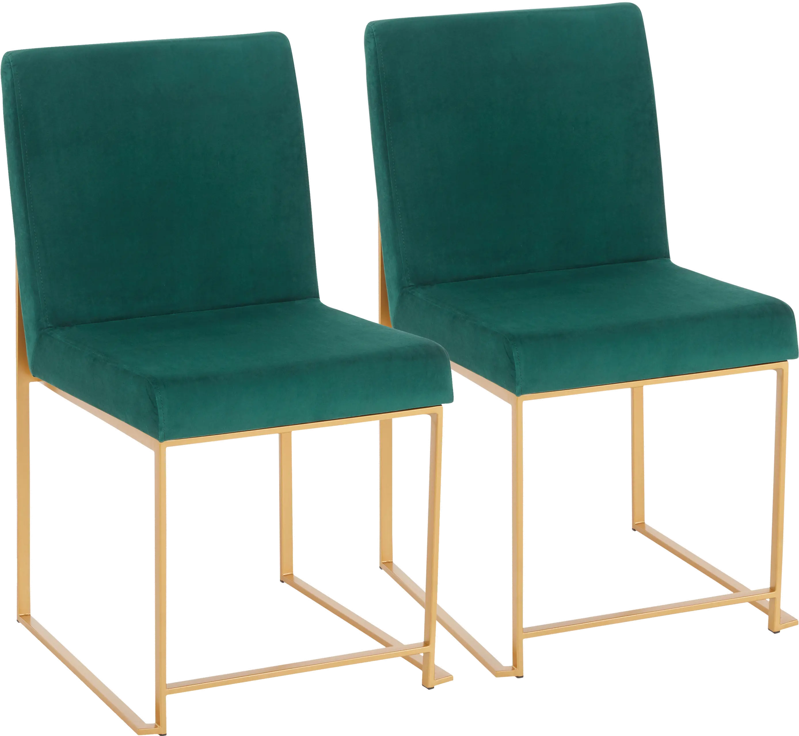 DC-HBFUJI AUVGN2 Fuji Green and Gold Dining Chairs, Set of 2-1