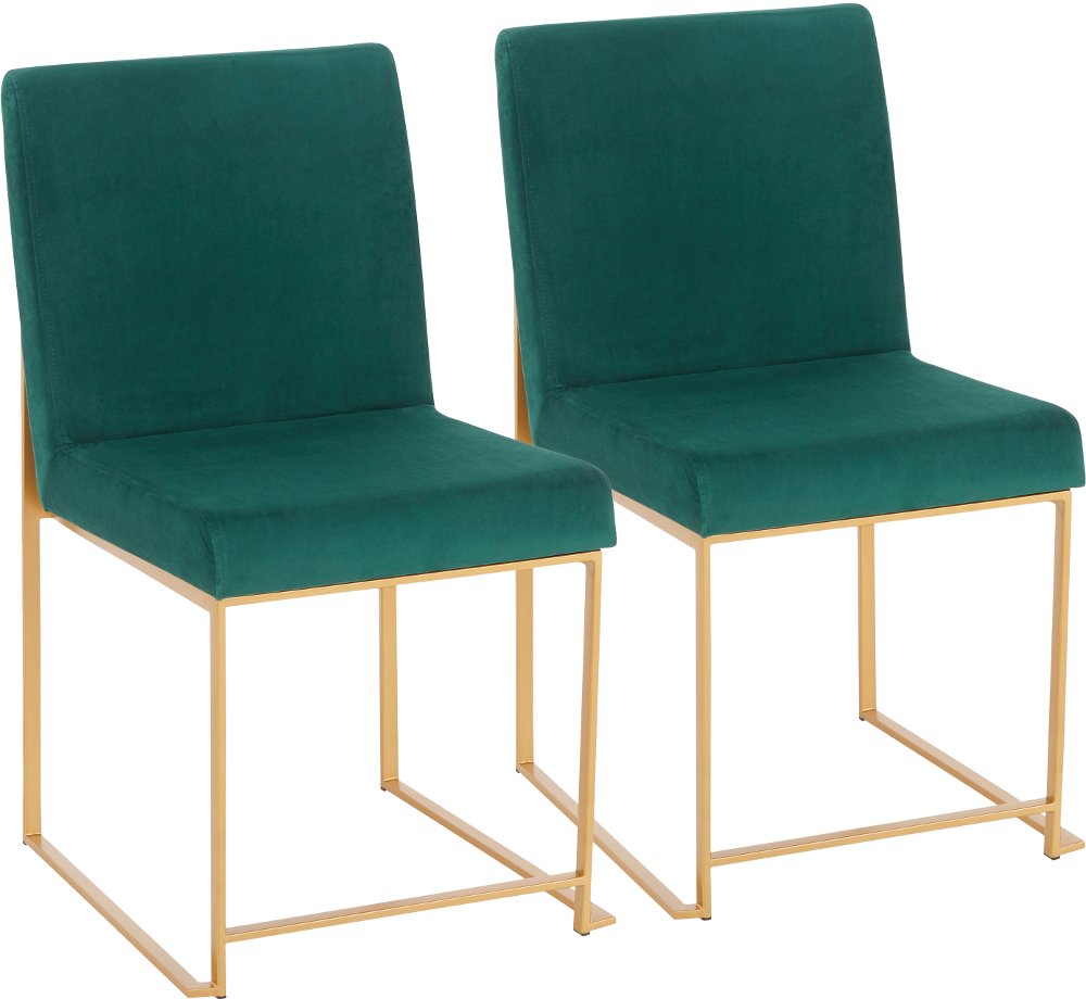 Fuji Green and Gold Dining Chairs Set of 2