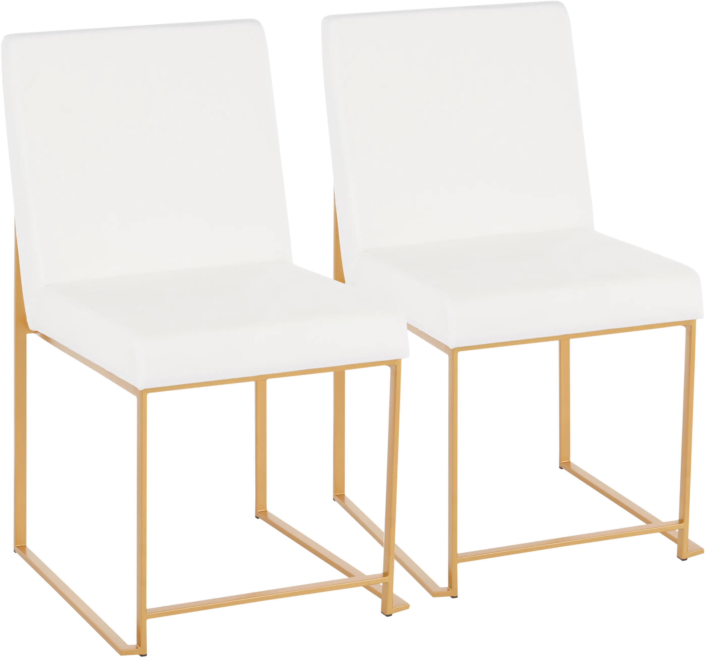 DC-HBFUJI AUVW2 Fuji White and Gold Dining Chairs, Set of 2-1