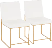 DC-HBFUJI AUVW2 Fuji White and Gold Dining Chairs, Set of 2