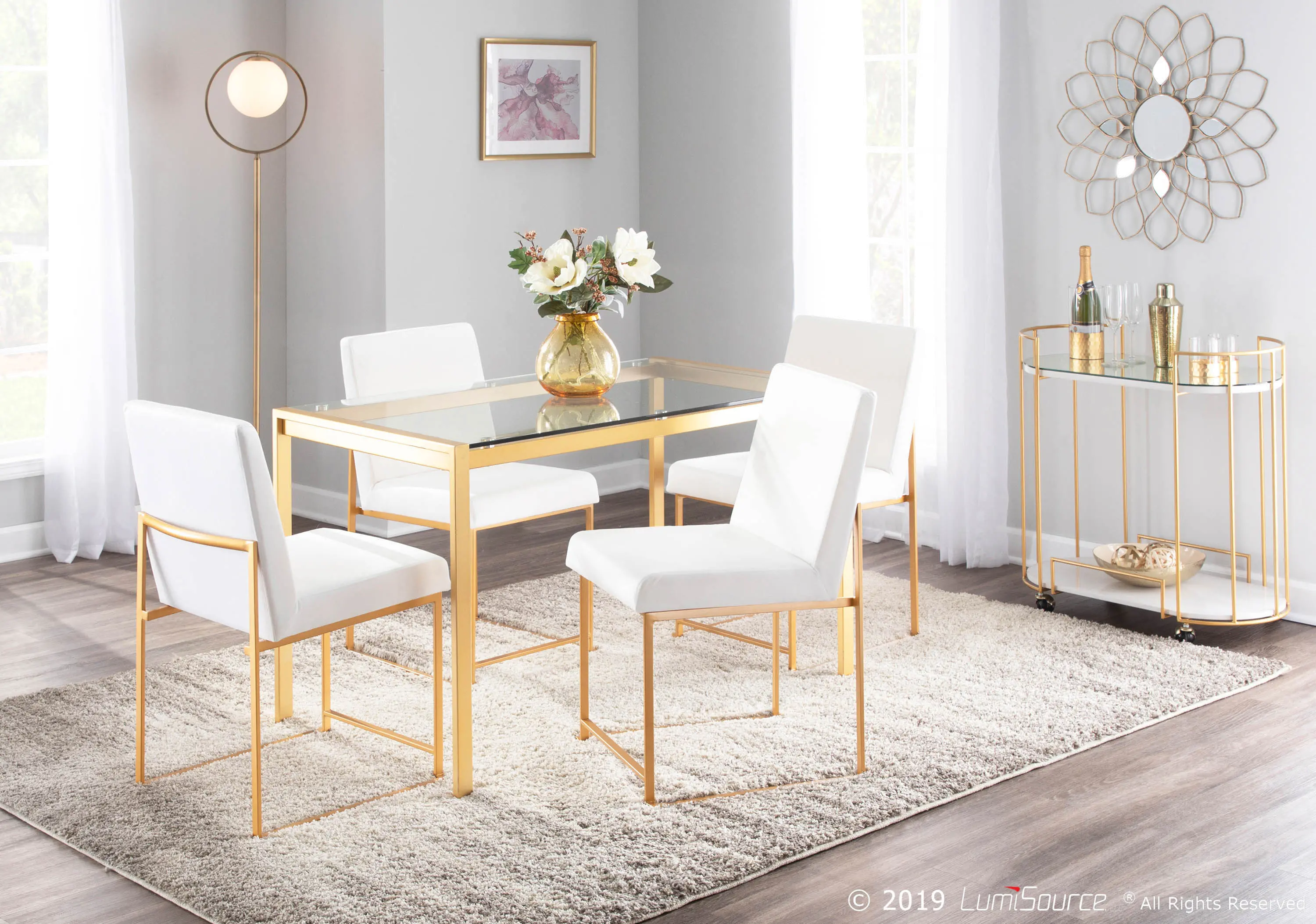 DC-HBFUJI AUVW2 Fuji White and Gold Dining Chairs, Set of 2-7