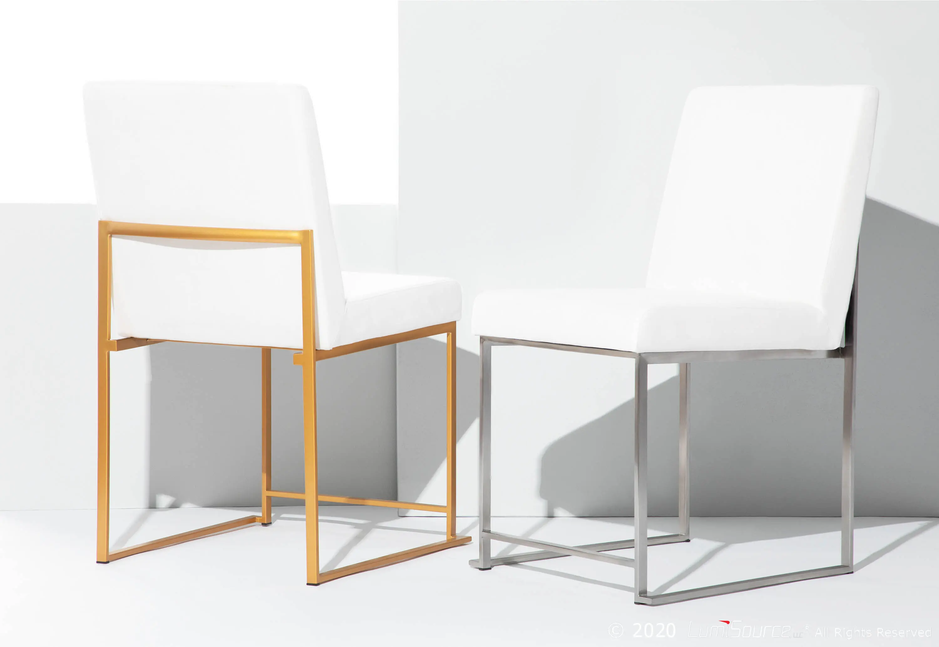 DC-HBFUJI AUVW2 Fuji White and Gold Dining Chairs, Set of 2-8