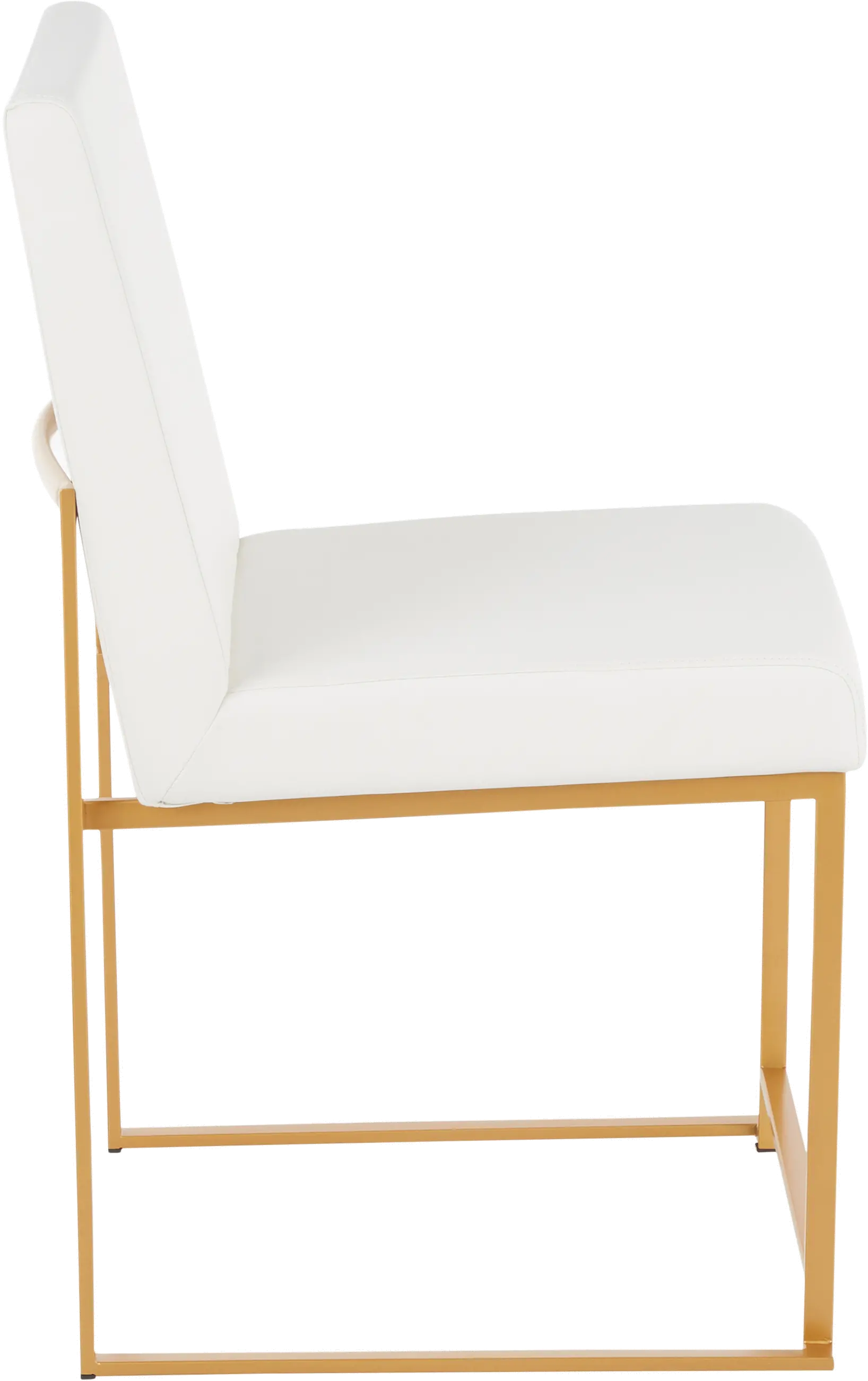 DC-HBFUJI AUW2 Fuji White and Gold Leather Dining Chairs, Set of 2-3