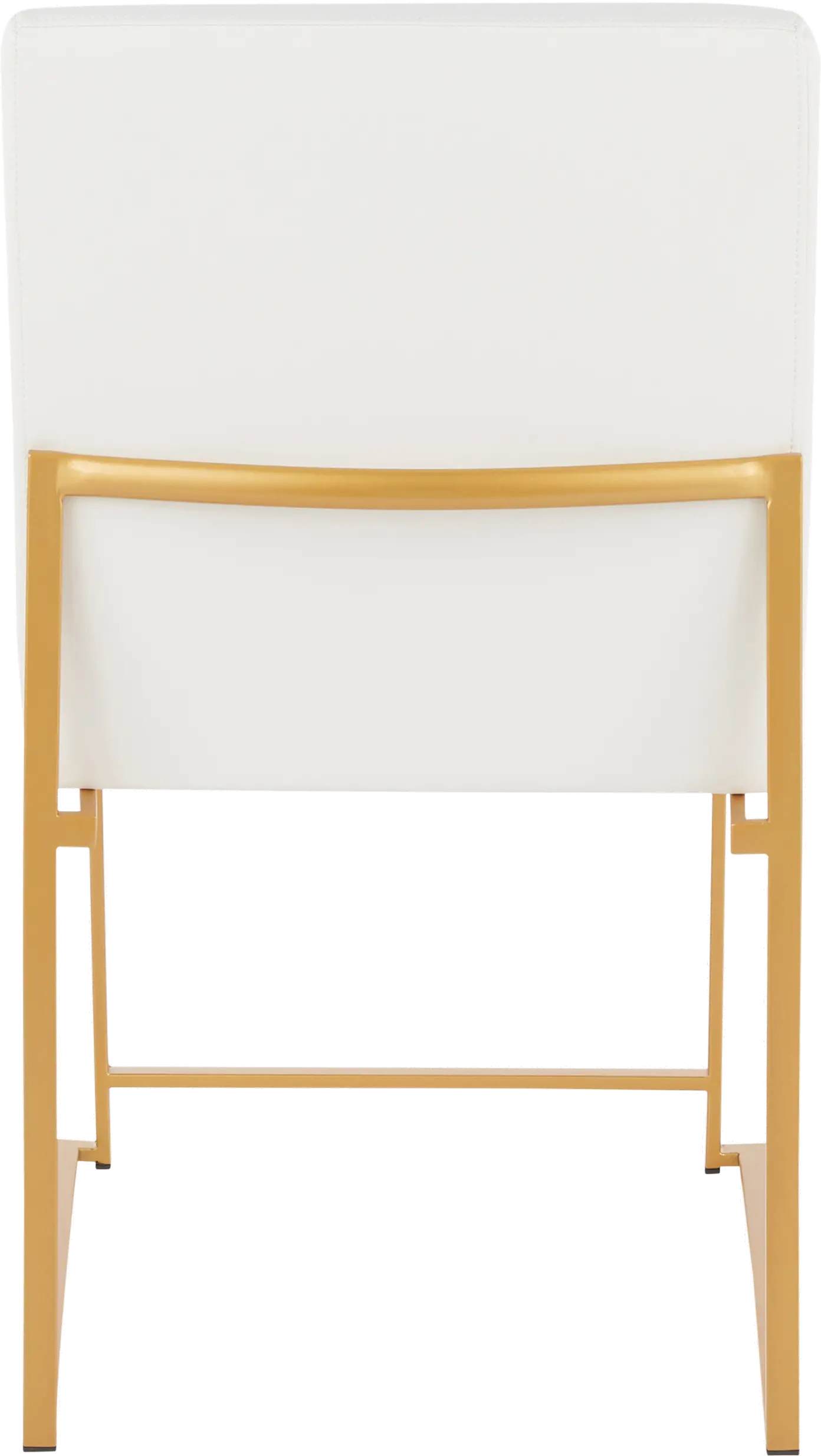 DC-HBFUJI AUW2 Fuji White and Gold Leather Dining Chairs, Set of 2-4