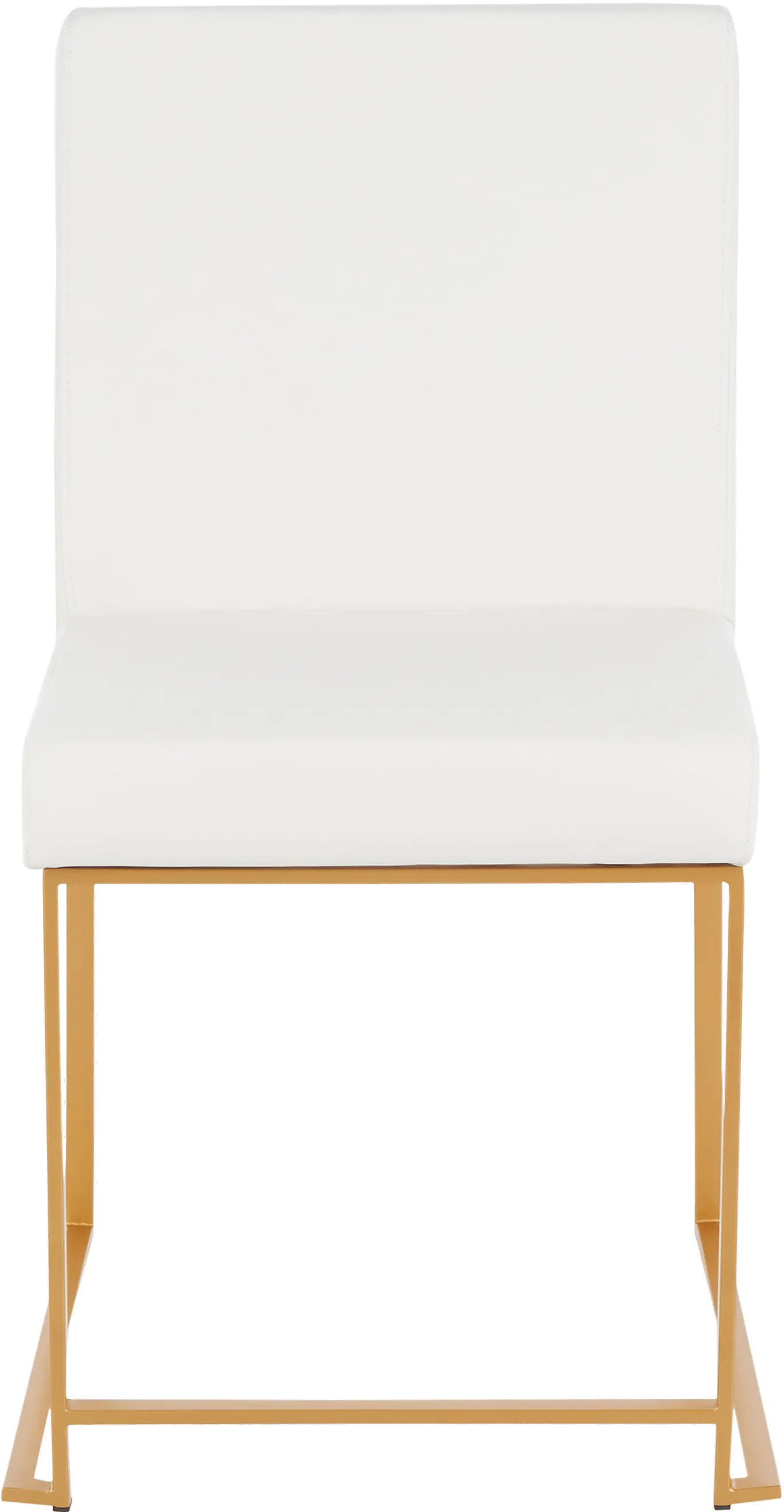DC-HBFUJI AUW2 Fuji White and Gold Leather Dining Chairs, Set of 2-5