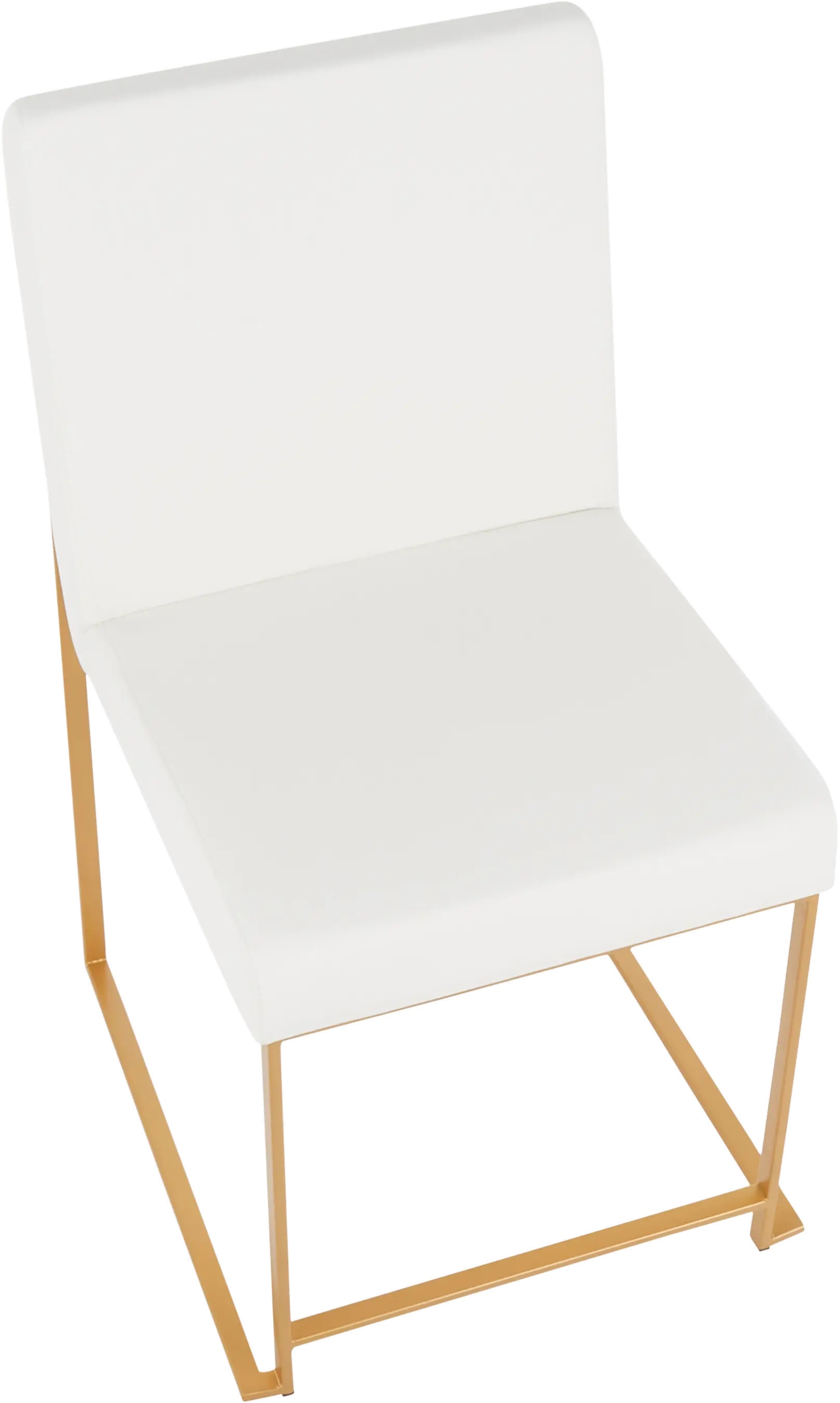 DC-HBFUJI AUW2 Fuji White and Gold Leather Dining Chairs, Set of 2-6