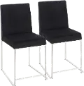 DC-HBFUJI SSVBK2 Fuji Silver Dining Chair, Set of 2