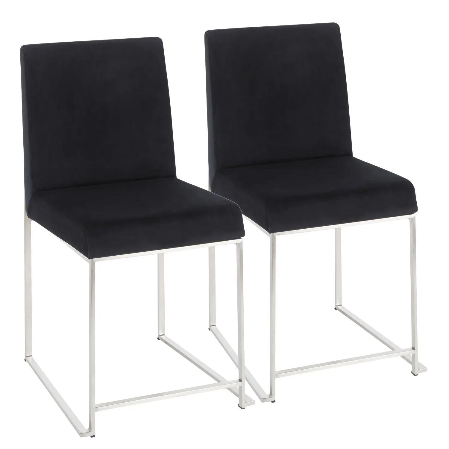 DC-HBFUJI SSVBK2 Fuji Silver Dining Chair, Set of 2-1