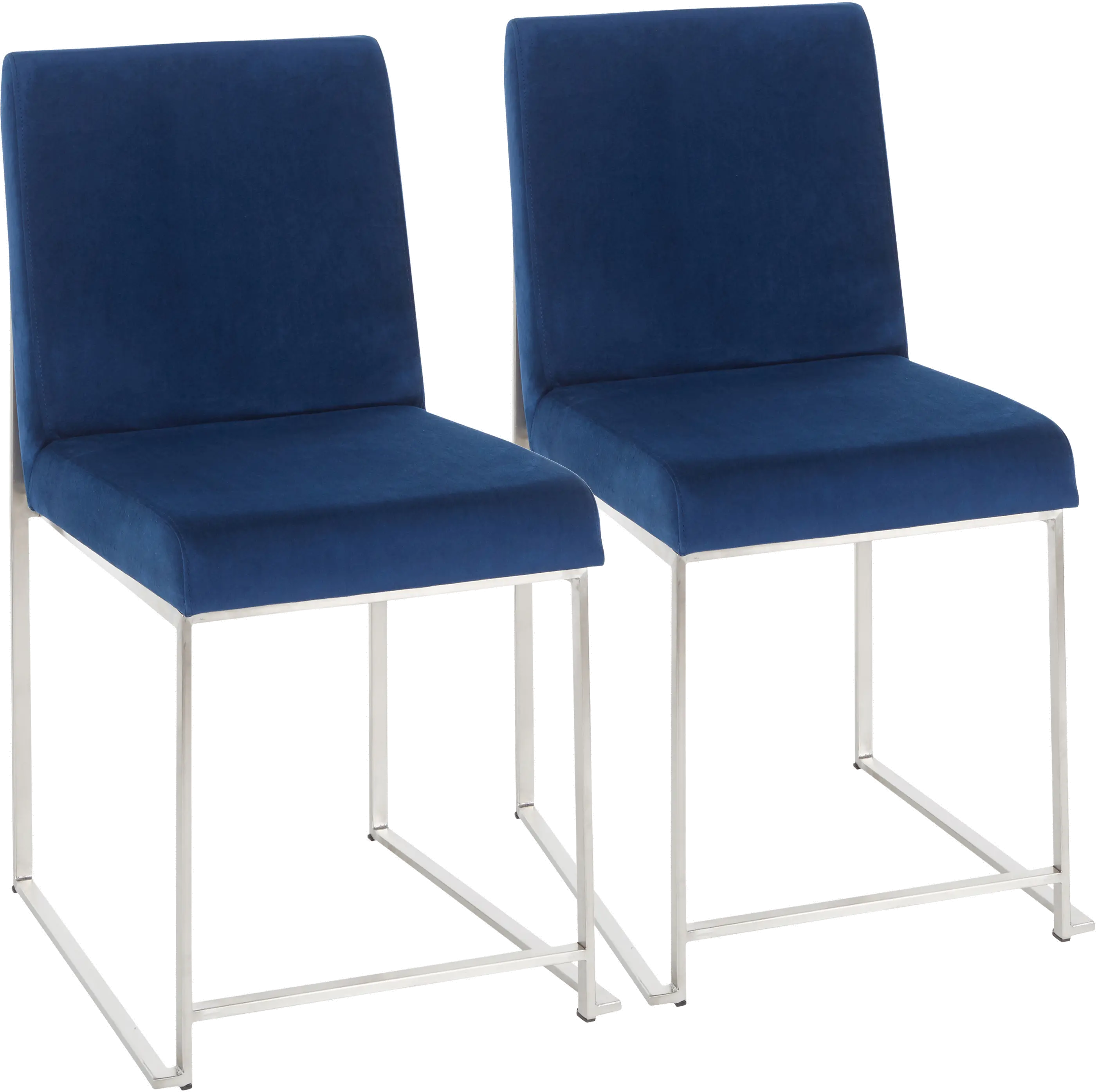 DC-HBFUJI SSVBU2 Fuji Blue and Silver Dining Chairs, Set of 2-1