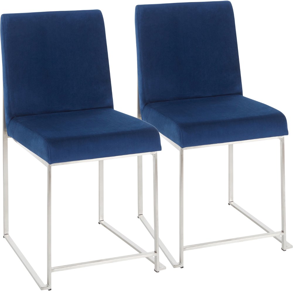 Fuji Blue and Silver Dining Chairs Set of 2