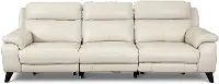 Venice White Leather-Match Power Reclining Sofa